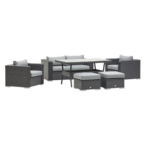 MEXICO SOFA DINING SET (GREY)