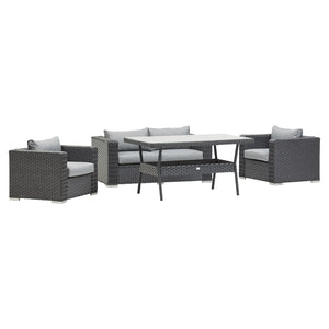 MEXICO SOFA DINING SET (GREY)