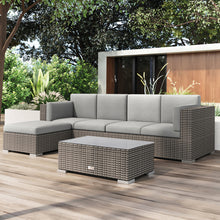 Load image into Gallery viewer, Atlanta Contemporary 4 Seater Rattan Corner Sofa with Large Footstool &amp; Coffee Table