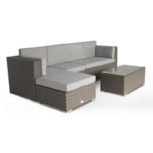 Load image into Gallery viewer, Atlanta Contemporary 4 Seater Rattan Corner Sofa with Large Footstool &amp; Coffee Table