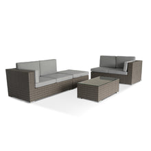 Load image into Gallery viewer, Atlanta Contemporary 4 Seater Rattan Corner Sofa with Large Footstool &amp; Coffee Table