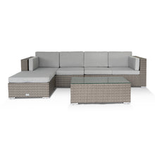 Load image into Gallery viewer, Atlanta Contemporary 4 Seater Rattan Corner Sofa with Large Footstool &amp; Coffee Table