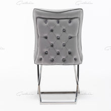 Load image into Gallery viewer, Coco X Leg Tufted Dark Grey Dining Chairs