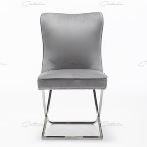 Coco X Leg Tufted Dark Grey Dining Chairs