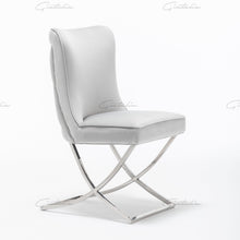 Load image into Gallery viewer, Coco X Leg Light Grey Tufted  Dining Chairs