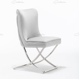 Coco X Leg Light Grey Tufted  Dining Chairs