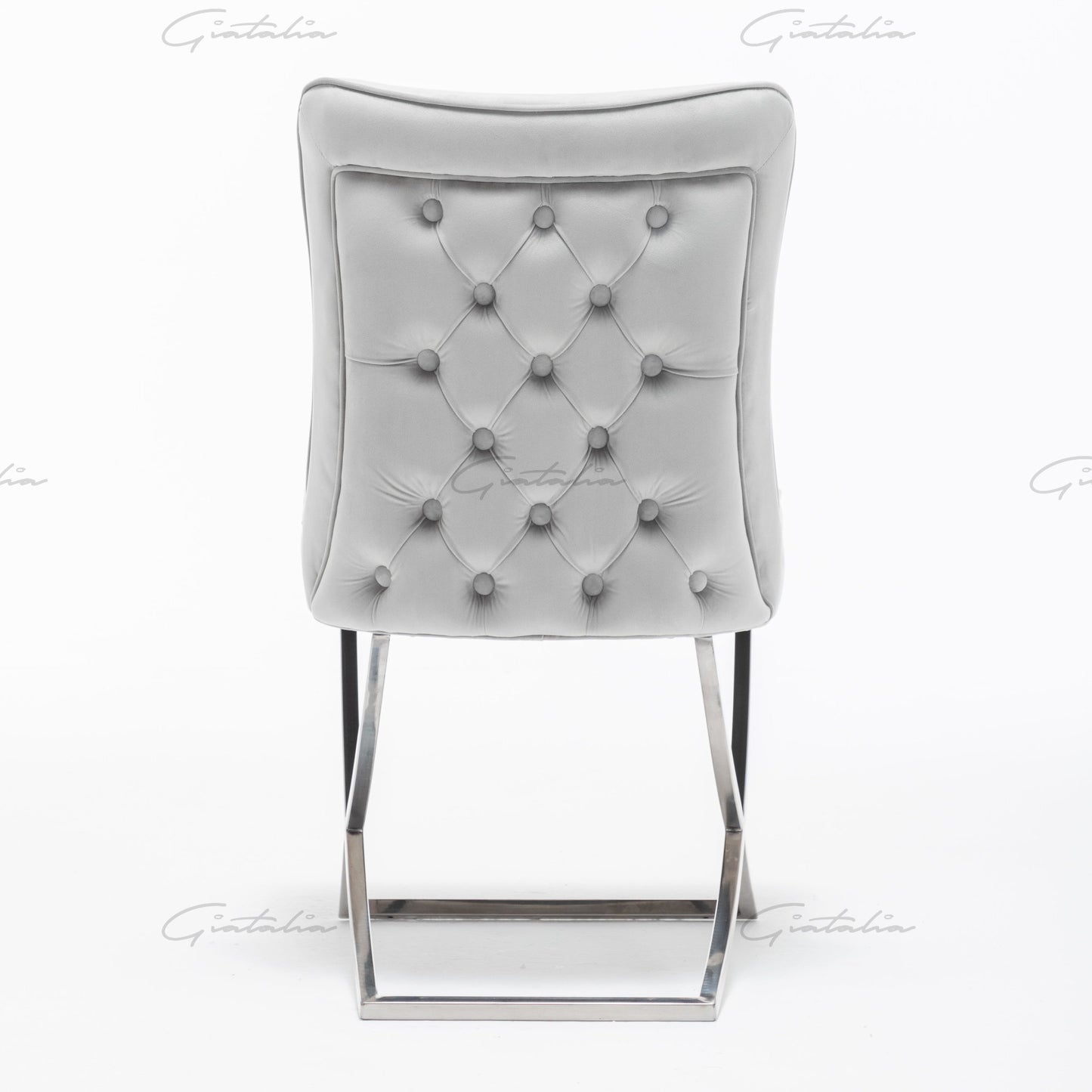 Coco X Leg Light Grey Tufted  Dining Chairs