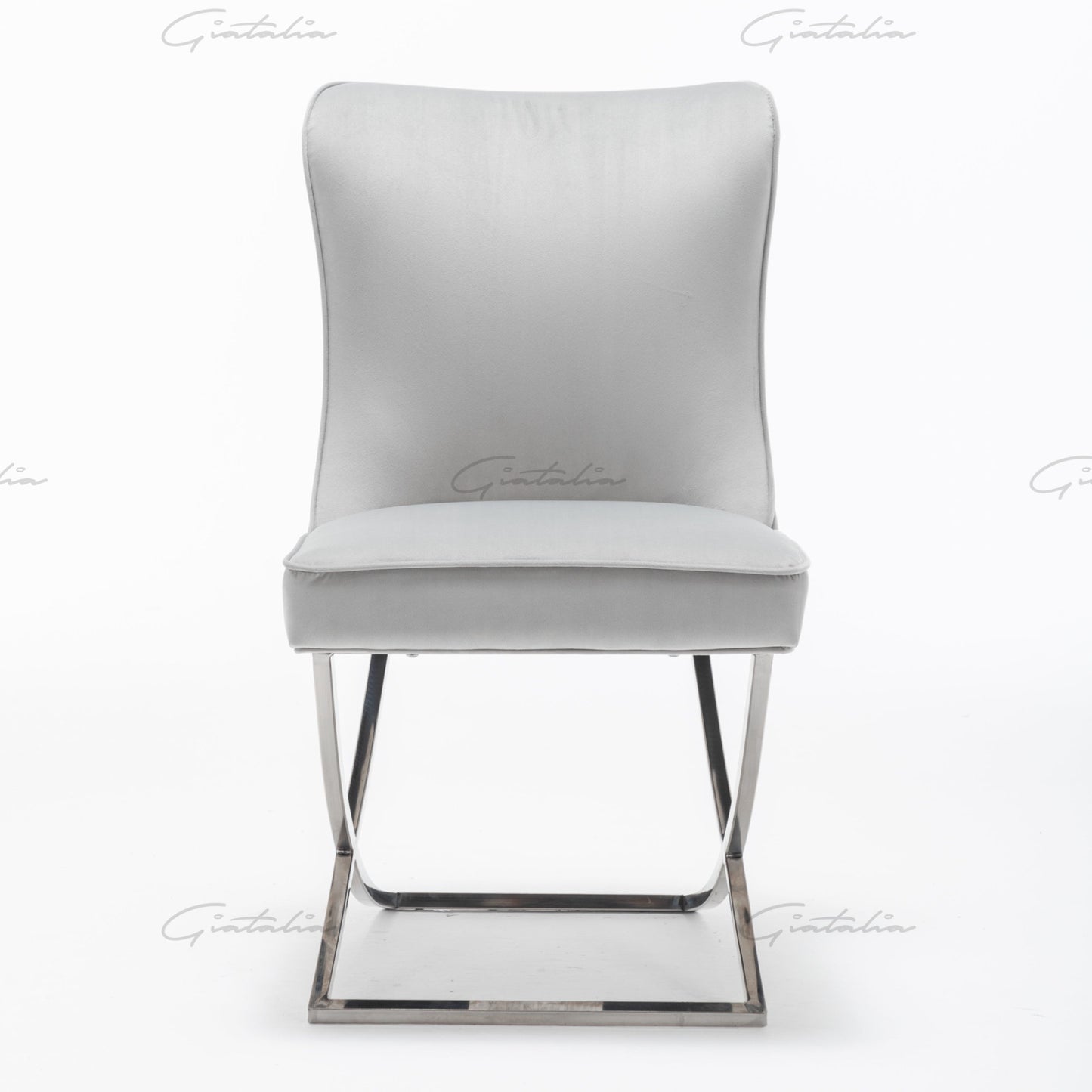 Coco X Leg Light Grey Tufted  Dining Chairs