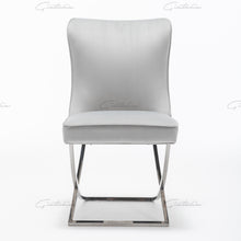 Load image into Gallery viewer, Coco X Leg Light Grey Tufted  Dining Chairs