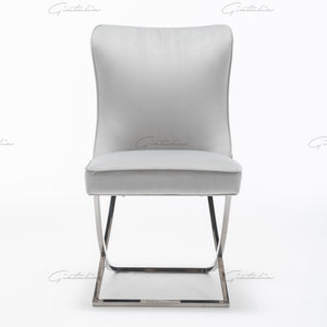 Coco X Leg Light Grey Tufted  Dining Chairs