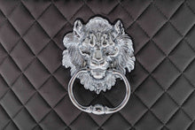 Load image into Gallery viewer, Cheslea Quilted French Velvet Wing Back Lion Head Knocker Chrome Leg Dining Chair - DARK GREY