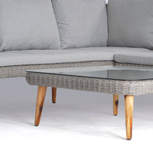 Load image into Gallery viewer, Chicago Contemporary Rattan Corner Sofa with Coffee Table/Footstool