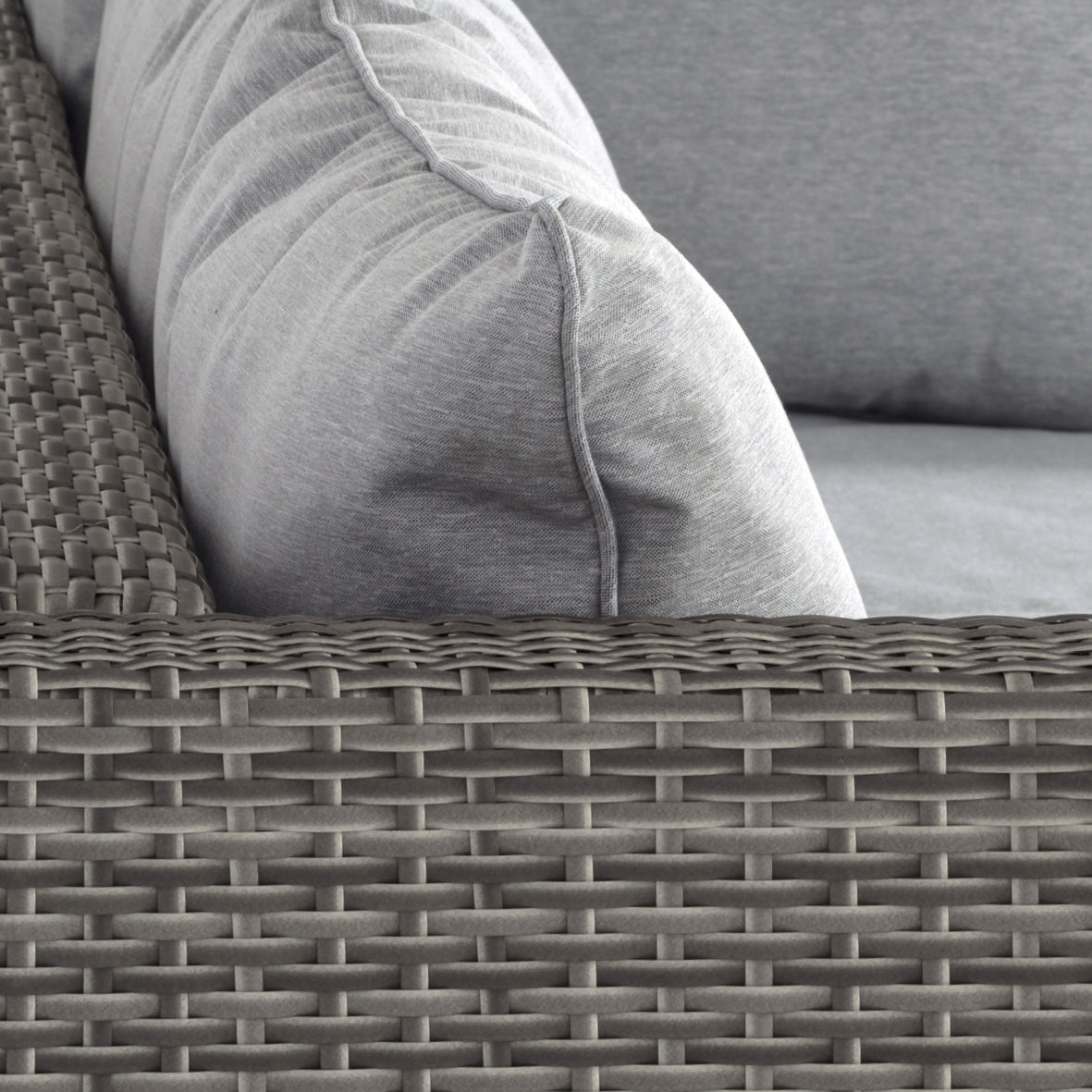 Florida Corner Sofa with Large Stool in Grey Rattan