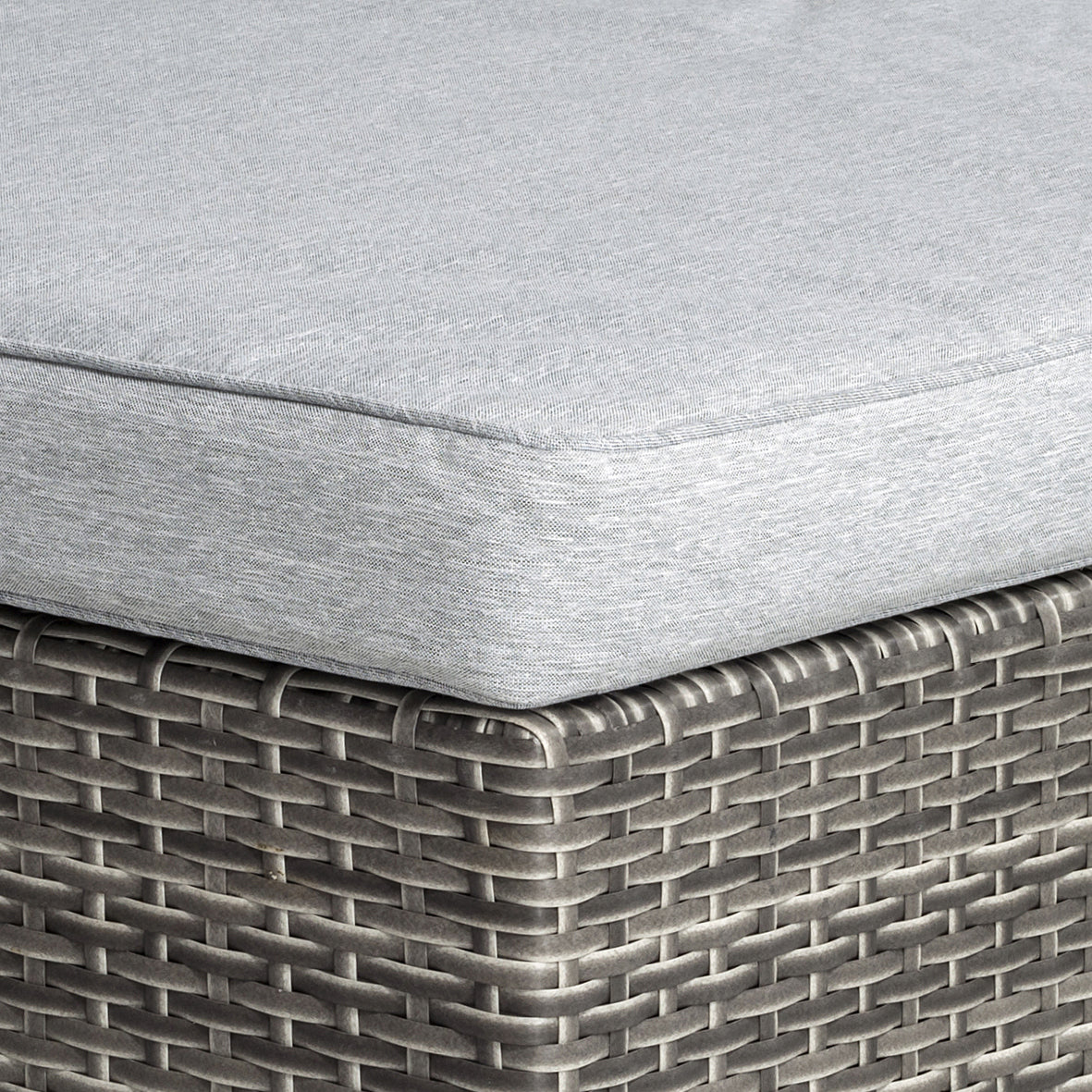 Florida Corner Sofa with Large Stool in Grey Rattan