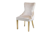 Load image into Gallery viewer, Giselle Cream Gold Lion Knocker Dining Chair