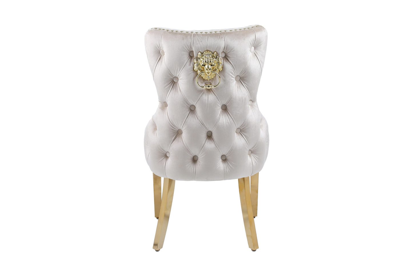 Giselle Cream Gold Lion Knocker Dining Chair