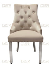 Load image into Gallery viewer, Chelsea Mink Velvet Lion Knocker Dining Chair