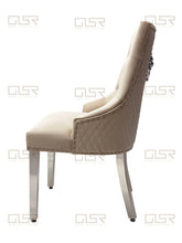 Load image into Gallery viewer, Chelsea Mink Velvet Lion Knocker Dining Chair