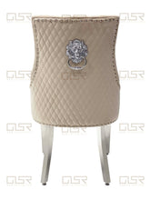Load image into Gallery viewer, Chelsea Mink Velvet Lion Knocker Dining Chair