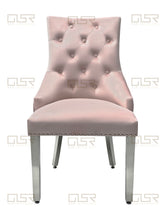 Load image into Gallery viewer, Chelsea Pink Velvet Lion Knocker Dining Chair
