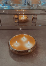 Load image into Gallery viewer, 3 Wick Gold Candle