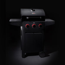 Load image into Gallery viewer, Fogo &amp; Chama, 3 burner BBQ, front view with dark background