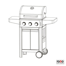 Load image into Gallery viewer, Fogo &amp; Chama, 3 burner BBQ cad drawing