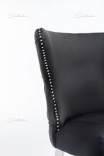 Load image into Gallery viewer, Camilla Black French Plush Tufted Winged Velvet Dining Chair