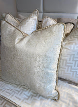 Load image into Gallery viewer, Rome Cushion in Beige, Ivory or Silver.