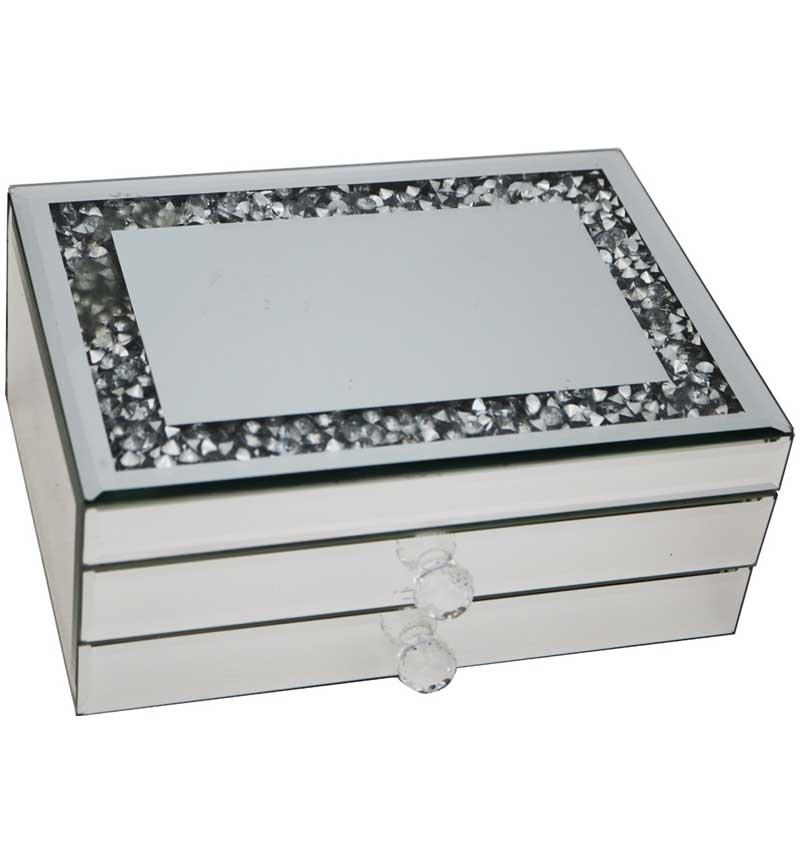 Mirrored jewellery box discount