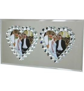 Heart Shaped Mirror Photo Frame Duo