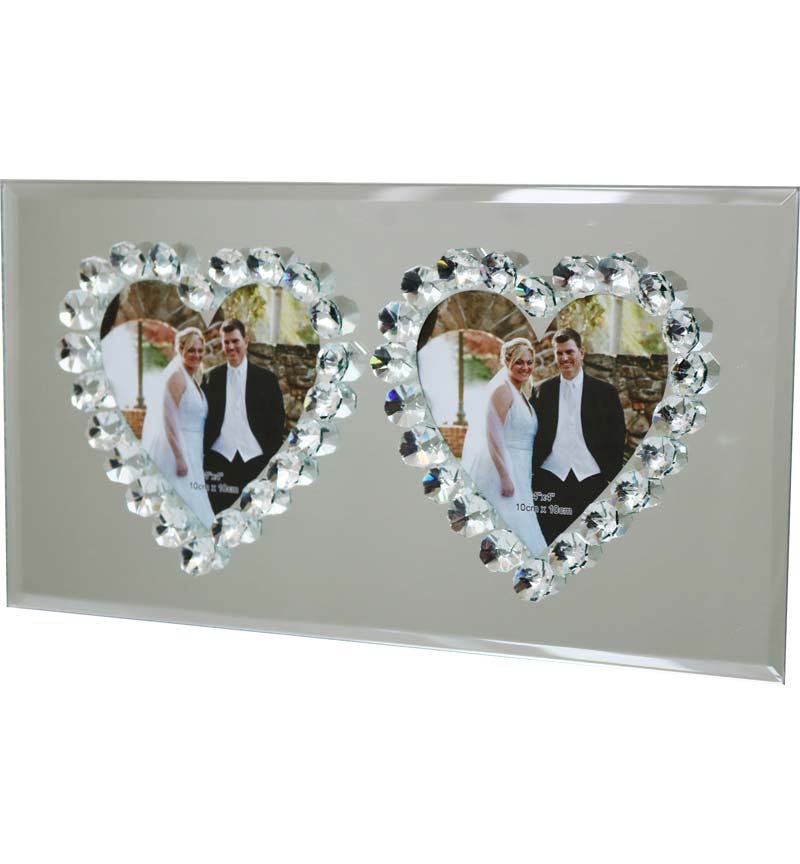 Heart Shaped Mirror Photo Frame Duo