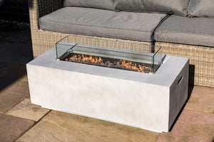 Firepit Outdoor Gas Fire Pit Stone With Lava Rock & Cover