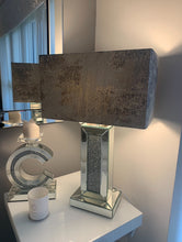 Load image into Gallery viewer, Crystal Table Lamp With Grey Marble Shade
