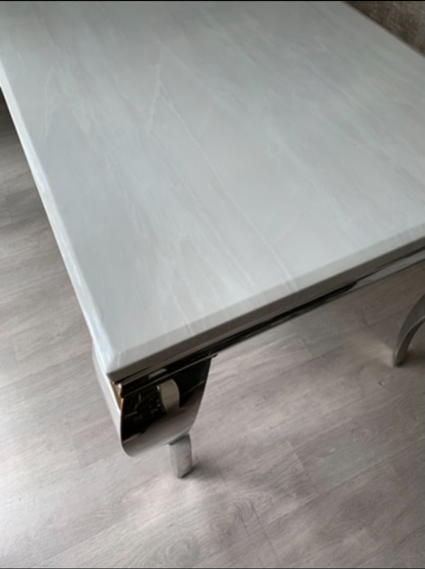 Louis CREAM Marble Dining Table 160cm by 90cm