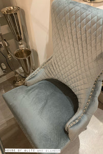 Giselle Grey Silver Lion Knocker Dining Chair