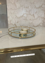 Load image into Gallery viewer, Louis Ice White And Grey Coffee With Gold Legs And Sintered Top 130cm x 70cm