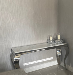 Louis White Marble & Stainless Steel Console Table 120cm x 40cm x 75cm