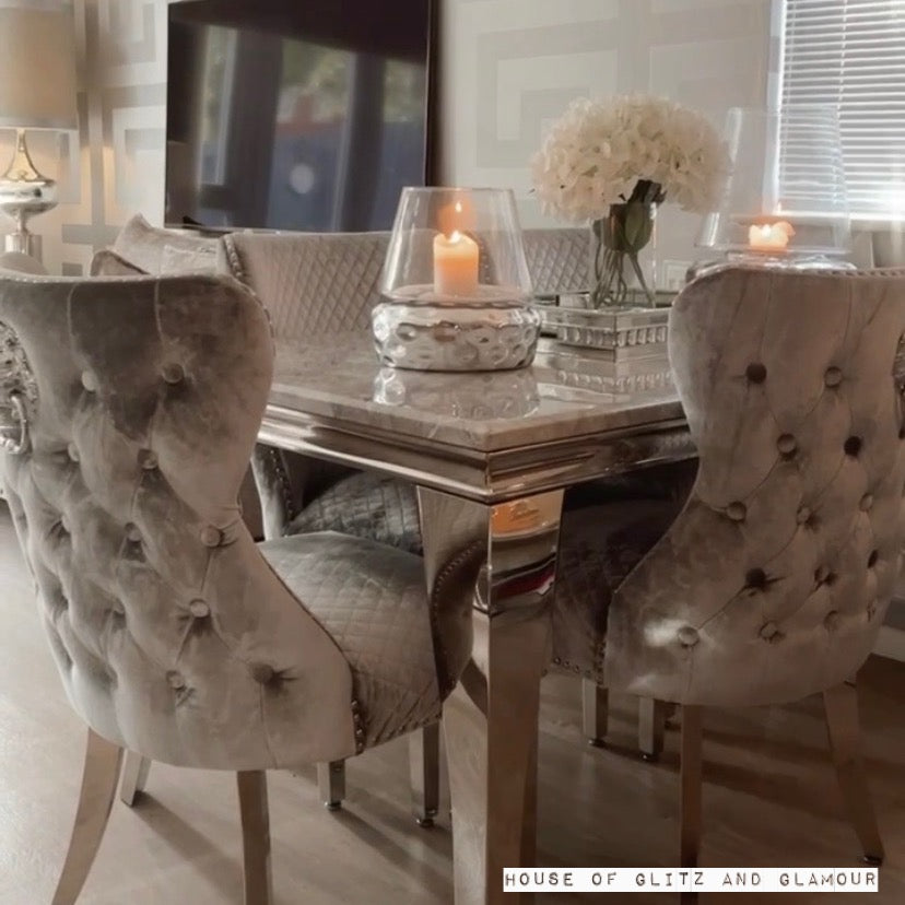 Louis marble dining shop table set
