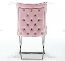 Load image into Gallery viewer, Coco X Leg Tufted Pink Dining Chairs