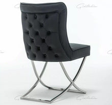 Load image into Gallery viewer, Coco X Leg Tufted Black Dining Chairs