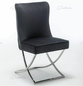 Coco X Leg Tufted Black Dining Chairs