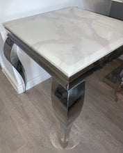 Load image into Gallery viewer, Louis White Marble &amp; Stainless Steel Lamp / Side Table