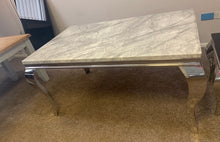 Load image into Gallery viewer, Louis Grey Marble &amp; Stainless Steel Coffee Table 120cm x 60cm x 42cm