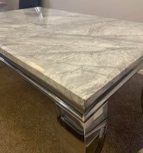 Load image into Gallery viewer, Louis Grey Marble &amp; Stainless Steel Coffee Table 120cm x 60cm x 42cm