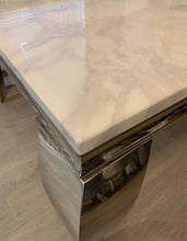 Load image into Gallery viewer, Louis White Marble &amp; Stainless Steel Console Table 140cm x 40cm x 75cm