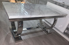 Load image into Gallery viewer, 1.5m Arianna White  Marble &amp; Stainless Steel Circular Base  Dining Table