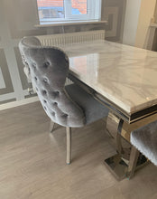 Load image into Gallery viewer, 1.5m Arianna White  Marble &amp; Stainless Steel Circular Base  Dining Table