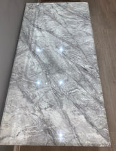 Load image into Gallery viewer, Arianna Grey Marble &amp; Stainless Steel Circular Base Coffee Table 120cm x 60cm x 42cm