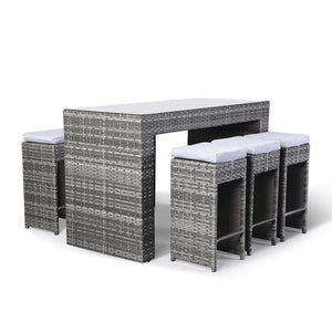 Club Tropicana Grey Rattan Bar Set